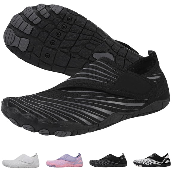 BERANMEY Barefoot Waters Shoes for Women Men Upgrade Wide Toe Box Voyabarefoot Hiking Shoes Non-Slip Adjustable Comfortable Slip-On for Outdoor Hiking & Beach Walking Travel