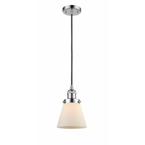 201C-PC-G61-LED-Innovations Lighting-Small Cone-3.5W 1 LED Mini Pendant in Industrial Style-6 Inches Wide by 8 Inches High   Polished Chrome Finish