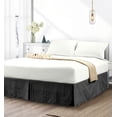 thumbnail image 2 of Elegant Comfort® Luxury 1500 Series Wrinkle Resistant Egyptian Weave Quality STRIPE Bed Skirt / Dust Ruffle - Pleated Tailored 14inch Drop, Twin, Black, 2 of 5