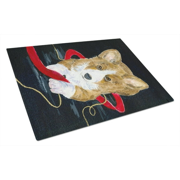 Caroline's Treasures Corgi Glass Cutting Board Large
