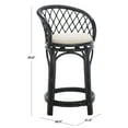 thumbnail image 3 of SAFAVIEH Yuta Round Mid Back Counter Stool, Black/White, 3 of 13