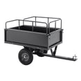 thumbnail image 3 of Heavy Duty Steel Dump Cart Trailer, 600 LBS Weight Capacity 17 Cu.Ft Tow Behind Utility Wagon with 16" All-Terrain Tires, Easy Dump Hauling Wagon for ATV, Lawn Tractor, Garden, Yard & Farm, 3 of 17