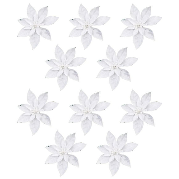 Bulk Flowers Clearance, Christmas Flower 9Cm Solid Onion Powder Gold and Silver Red Flower 10 Pieces D Fake Flowers D