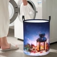 thumbnail image 6 of Uemuo Lantern On Snow With Christmas Pattern Circular Laundry Hamper Basket with handles,Collapsible laundry basket,Large capacity laundry hamper,Laundry Organizer-Small, 6 of 8
