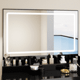thumbnail image 4 of Leumius Makeup Vanity Set with 3 Color Lighted Mirror,Extra Large LED Mirror,Large Capacity Storage Dressing Table for Bedroom,Black, 4 of 4