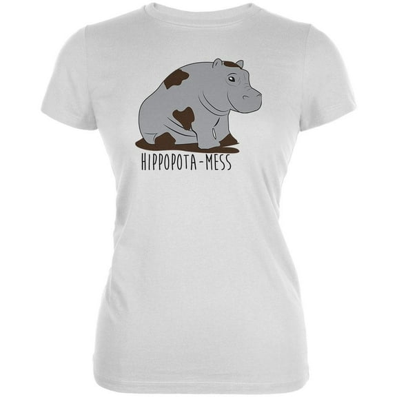 Hippo Mess Hippopotamess Funny Pun Juniors Soft T Shirt