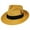 Putty, variant on Stain Repellent Panama Straw C-Crown Fedora Hat - L - Putty