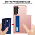 thumbnail image 3 of Dteck Case for Samsung Galaxy S21 Plus 6.7-inch,Shockproof Wallet Card Slot Holder Pocket Slide Slim Fit Dual Layer Soft TPU Hard PC Hybrid Protective Back Galaxy S21+ Cover,Rosegold, 3 of 6