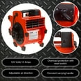 thumbnail image 4 of Stalwart Portable Adjustable Industrial Fan Blower - 3 Speed Heavy Duty Mechanics Floor and Carpet Dryer with 4 Different Angles (Red), 4 of 7