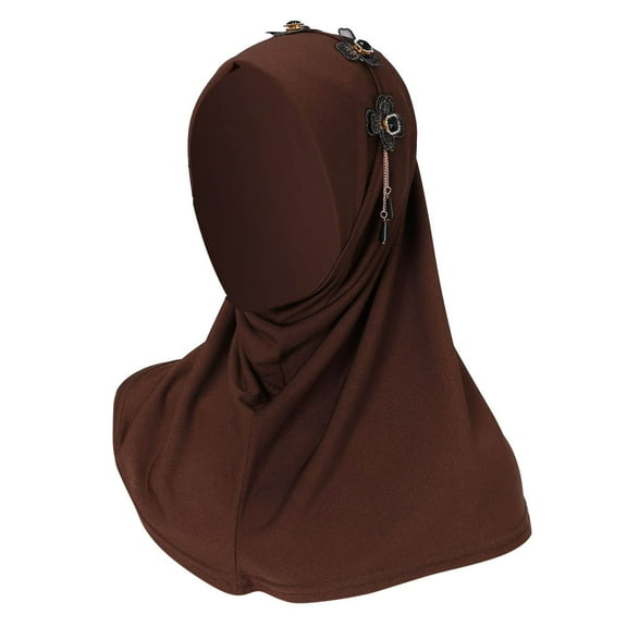 Baberdicy Head Wraps for Women's Hair Easy Wear Soft Hijab for Women Instant Hijab Scarf Turbans Prayer Scarf Muslim Abayas Dress Clothes Headwraps Coffee