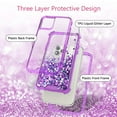 thumbnail image 3 of Noir Case for Apple iPhone 11, Hard Clear Glitter Liquid Waterfall Case Cover - Purple, 3 of 7