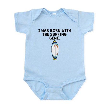 

CafePress - Born With The Surfing Gene Body Suit - Baby Light Bodysuit Size Newborn - 24 Months