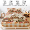 thumbnail image 5 of Twin Sze Fitted Sheet Set - Hedgehog Fall 2 Piece Bedding Sets 16" Deep Pocket Fitted Sheet with 1 Pillowcase, Thanksgiving Pine Cones Maple Rustic Plaid Brushed Microfiber Hotel Luxury Bed Sheets, 5 of 9