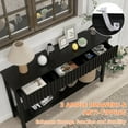 thumbnail image 4 of LAZZO Modern Fluted Console Table, Narrow Long Behind Couch Sofa Entryway Table with 3 Drawers & 1-Tier Open Shelf, Black, 4 of 9