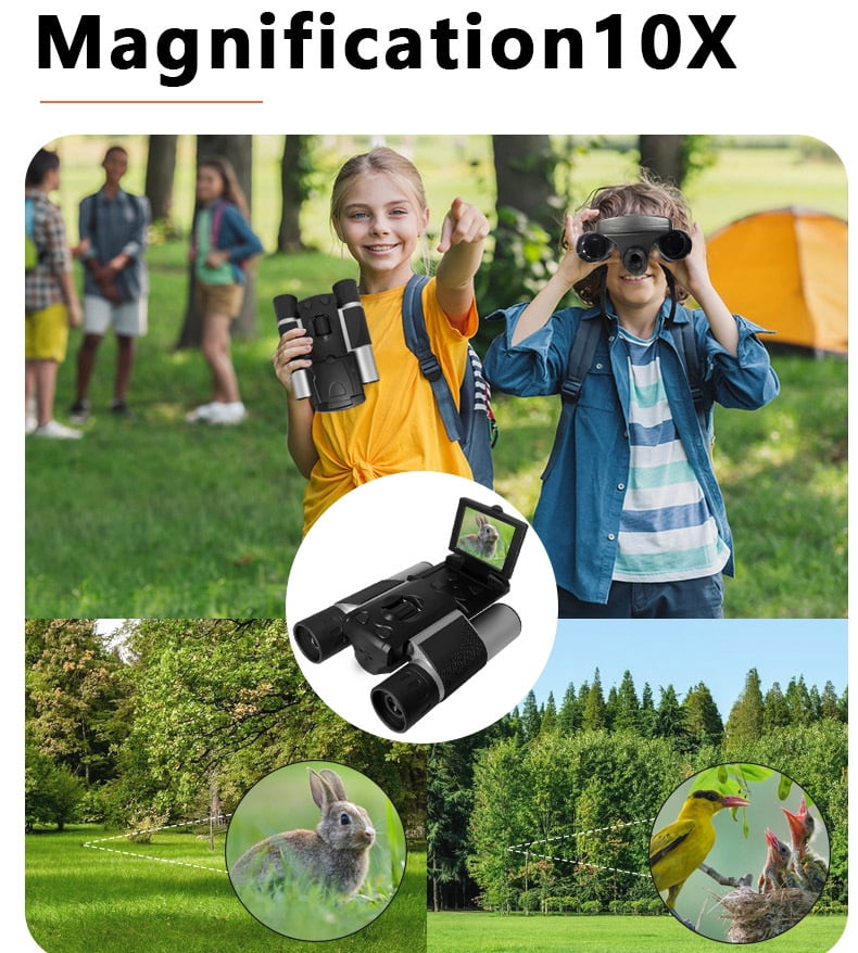 BekinTek 10x25 Digital Camcorder Binoculars with 2" LCD 10x Optical Zoom 8x Digital Zoom 40MP Photo 2.5K Video Recoder Camera for Bird Watching Concerts Sports Outside