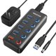 thumbnail image 1 of Hub USB Wenter con alimentación de 5 puertos USB 3.0 con fuente de alimentación de 15 W, 1 of 7