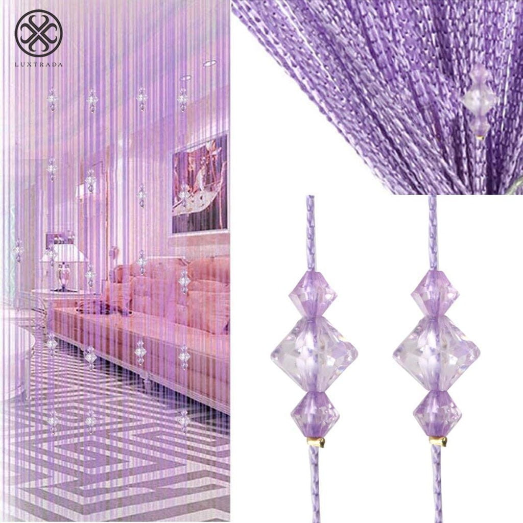 ZHDBD Crystal Beaded Curtain Door String Curtain Hanging Door Curtains,  Home Wedding Decorations Window Divider Crystal Tassel Screen (Color : B,  Size