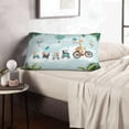 thumbnail image 5 of Plush Throw Pillow Covers, Animals Riding Across The Sky Pillow Cases with Invisible Zipper, Breathable Microfiber Pillow Cases Standard Size for Sleeping Bedroom Sofa Living Room 16x24, 5 of 5