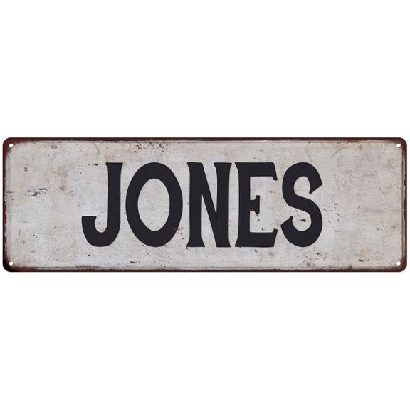 JONES Vintage Look Rustic Chic Metal Sign 6x18 106180036153