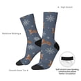 thumbnail image 4 of Daiia Squirrel And Snowflakes Print Crew Socks – Soft Breathable Long Socks for Men & Women, Moisture-Wicking & Comfortable Daily Wear Socks, One-Size Fits Most (US 5-11), 4 of 6