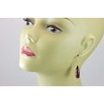 thumbnail image 5 of 14k Pink Rose Gold Filled Red Simulated Garnet Earrings Rounded Fat Long Teardrop Faceted Briolettes Spyglass Designs Designed for Adult Women, 5 of 5