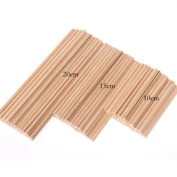 100 Pack Blank Unfinished Wooden Wooden Sticks Rod DIY Projects Woodworking