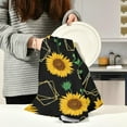thumbnail image 6 of Dreamtimes Gold Polygonal Shapes Sunflowers Kitchen Towels Set of 6 Dishcloths Hand Towels Tea Towels Ultra Absorbent for Cleaning Washing Drying Dishes Tableware 28'' x 18'', 6 of 7