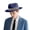 Dark Blue, variant on Panama Straw Fedora Hat for Men Breathable Lightweight Woven Sun Hat Classic Business Casual Summer Cap for Outdoor Commute Travel,M