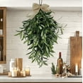 thumbnail image 5 of Gmogad 24 Inch Artificial Olive Wreath - Realistic Silk Decor for Front Door, Wedding Arch, Wall Mounted, All-Season Home Decor, No Maintenance, Includes Golden Ribbon Bow, 5 of 6