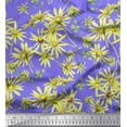 thumbnail image 1 of Soimoi Purple Cotton Poplin Fabric Yellow Floral Print Fabric by The Yard 42 Inch Wide, 1 of 1