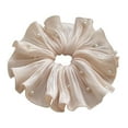 thumbnail image 6 of Elegant French Inspired Beaded Pearl Scrunchie with Ruffle Fabric Fashion Hair Accessories for Women and Girls, 6 of 8
