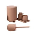thumbnail image 3 of Juego de accesorios de baño de 5 piezas, vaso para cepillo de , dispensador de jabón con jabonera para decoración de apartamentos Marrón Sunnimix dispensador de jabón, 3 of 6