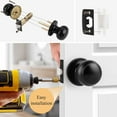 thumbnail image 4 of Hall/Closet Door Knobs in Flat Black Finish,Interior Passage Door Knobs,Round Non-Locking Door Handles, 4 Pack, 4 of 6