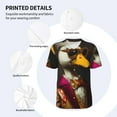 thumbnail image 3 of Zufioo Noble Style Duck Print Men's Baseball Short Sleeve, Moisture Wicking Button-Down Hip Hop Tee-Medium, 3 of 7