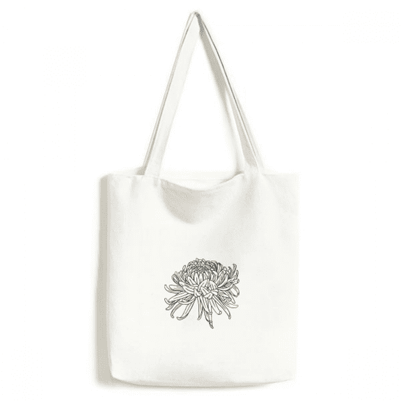 Flower Chrysanthemum Illustration Tote Canvas Bag Shopping Satchel Casual Handbag