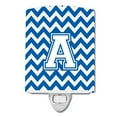 thumbnail image 1 of Carolines Treasures CJ1045-ACNL Letter A Chevron Blue & White Ceramic Night Light, 1 of 1