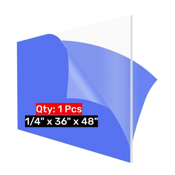 Durable and Versatile Plexiglass Sheets – 1/4 Inch Thick, 36 x 48 Inches, Clear