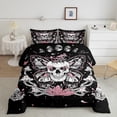 thumbnail image 2 of Juego de edredón Erosebridal con forma de calavera gótica para cama doble con accesorios, 2 of 6