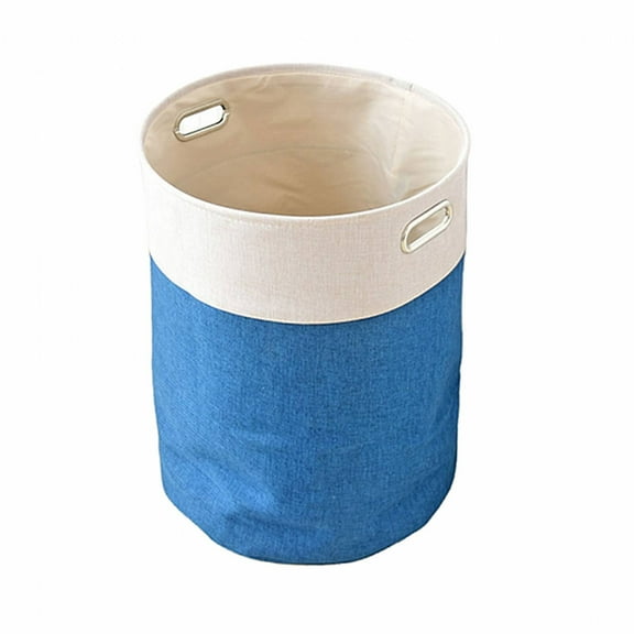 AUQ Dirty Clothes Hamper,Drawstring Storage Laundry Hamper,Secure Clothes Dirty Clothes Basket,blue,38*50CM,Imitation linen   EVA