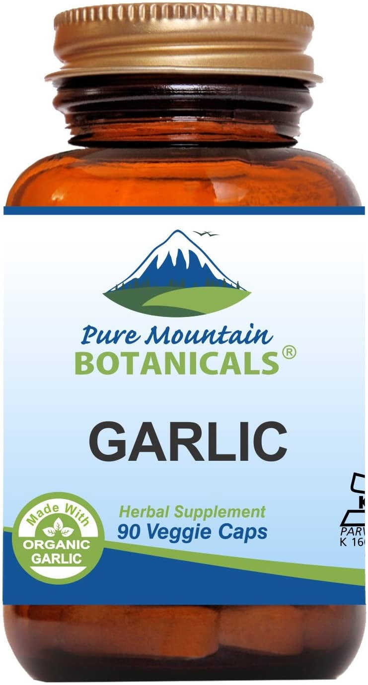 Garlic Pills 90 Kosher Vegan Capsules with 500mg Organic Garlic