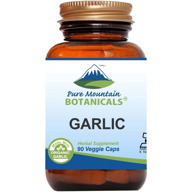 Garlic Pills 90 Kosher Vegan Capsules with 500mg Organic Garlic