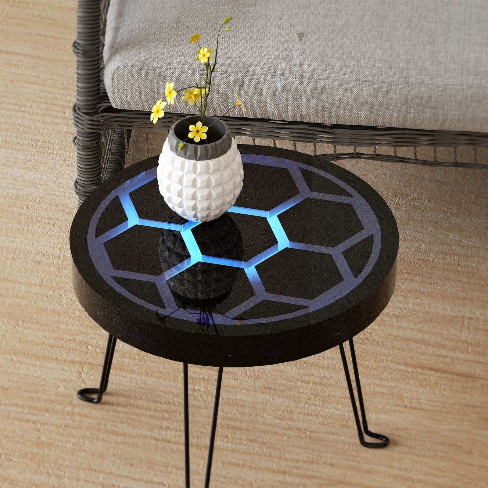 Creative Designs Large Round Silicone Mold Accessory for Crystal Epoxy Resin Tabletops Beeshives and River Patterns