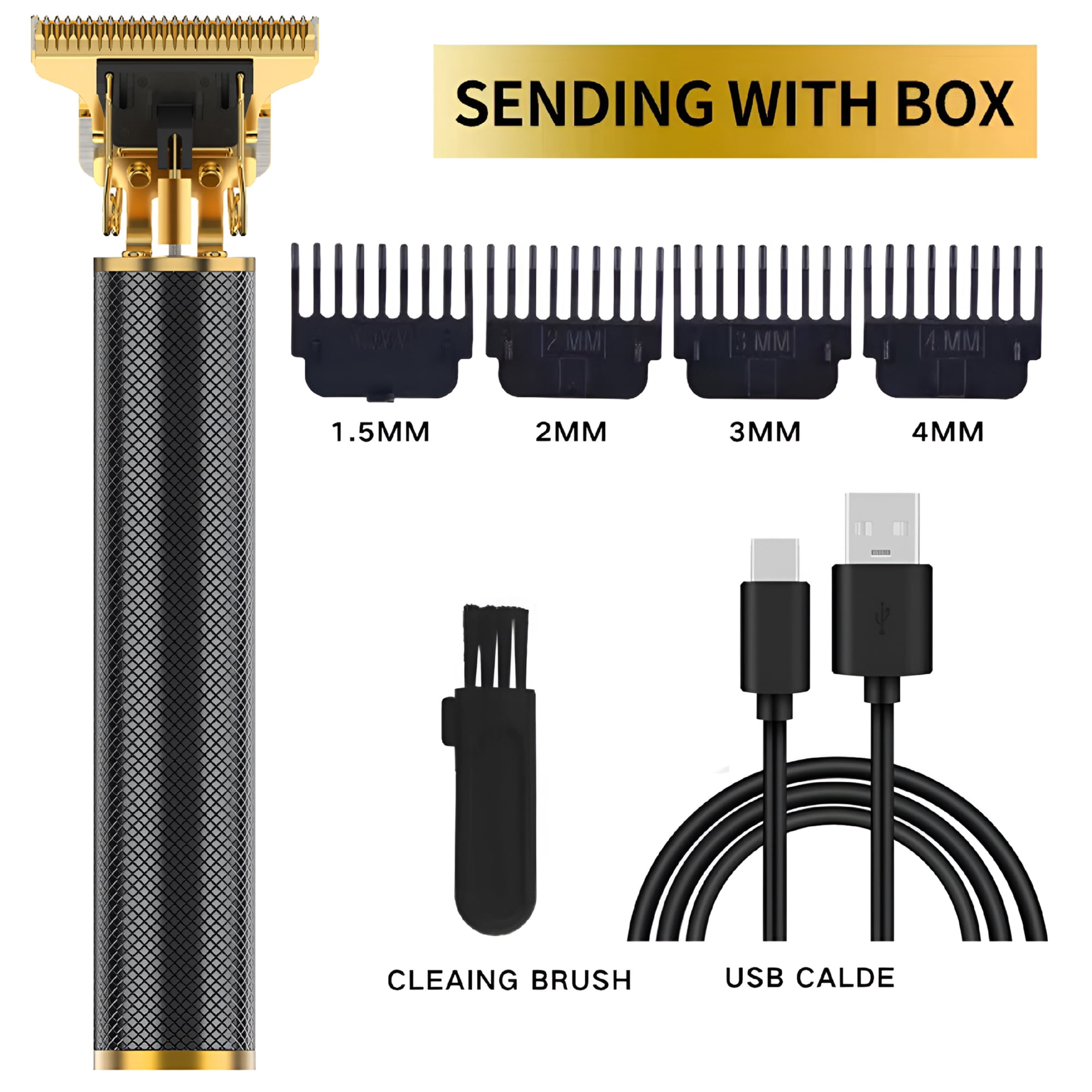 EXLEAF Hair Trimmer for Men,Electric Hair Clippers Cordless Beard Trimmer Shaver Electric T Blade Hair Trimmer,Zero Gapped Hair Clippers Cutting Grooming Kit with Guide Combs Ear Spoon Tool Set,Black
