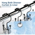 thumbnail image 2 of LAICAIW Black Shower Curtain Hooks Rings, Rust-Resistant Metal Double Glide Shower Hooks for Bathroom Shower Rods Curtains, Set of 12 Hooks-Matte Black, 2 of 7