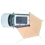 KFFKFF 270-Degree Vehicle Awning, 52 sq.ft Driver Side Car Shelter, Waterproof UV50+ Side Awning with Carry Bag, Durable All-Weather Free-Standing Overland Awning for SUV, Van, Truck, and Camping