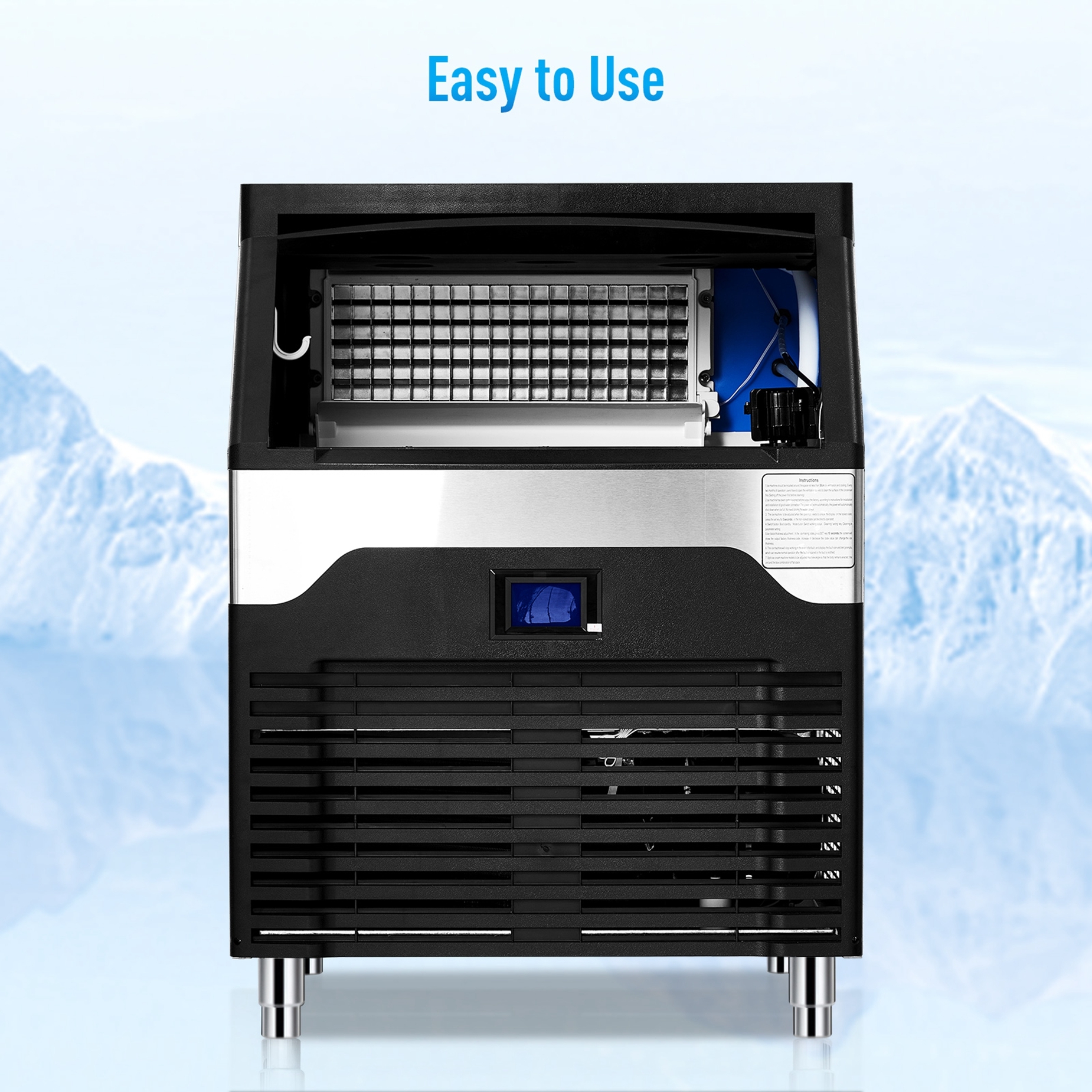 Aoile Commercial Ice Machine 260Lbs/24H with 132Lbs Storage, Self Cleaning Ice Maker with Water Filter for Bar/Cafe/Restaurant