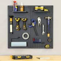 Heavy-Duty Pegboard Wall Kit, 13 Lockable Attachments, Garage Organization & Storage, 2 Panel Pegboard System, Solid Steel Holds 300 lbs, 34 in. x 32 in.
