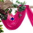thumbnail image 4 of MDS pack of 1 panels (30" width x 30Ft Long) Wedding Arch Draping Fabric sheer Chiffon Fabric Drapery for Wedding Ceremony - Hot pink, 4 of 7