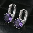 thumbnail image 4 of Ayyufe Women Round Cubic Zirconia Inlaid Huggie Hoop Earings Piercing, 4 of 7