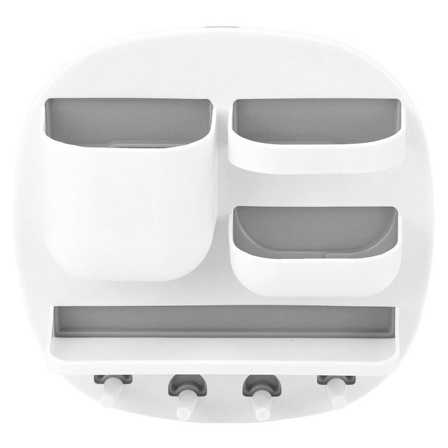 Self Adhesive Storage Box, Wall Mount Storage Box Enlarged Capacity Disc Shape For Wardrobes White